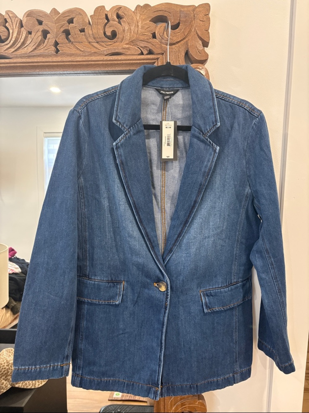 NWT Joe Fresh Blue Denim Blazer Jacket